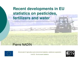 Recent developments in EU statistics on pesticides, fertilizers and water