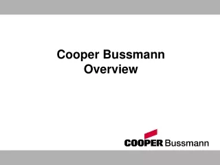 Cooper Bussmann Overview