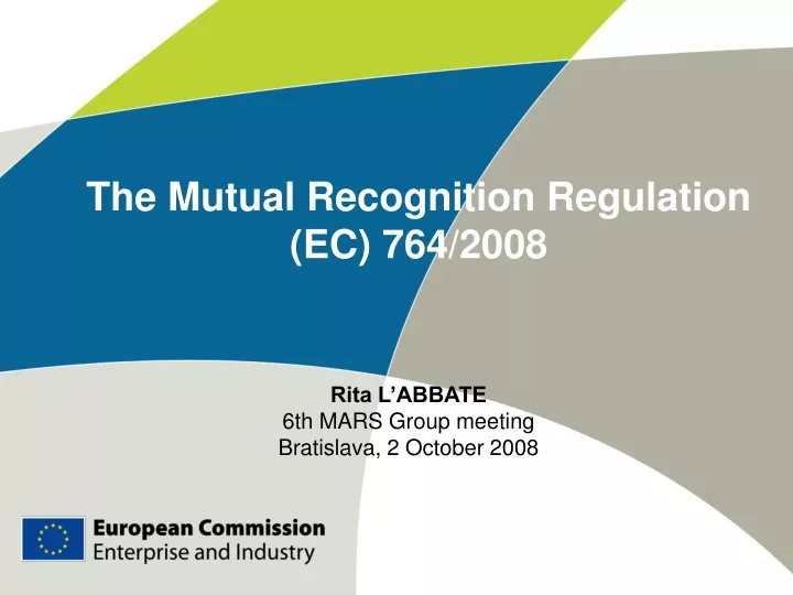 the mutual recognition regulation ec 764 2008