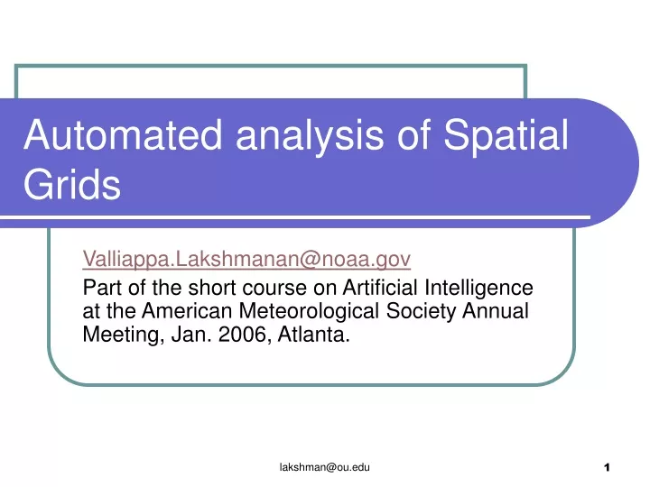 automated analysis of spatial grids