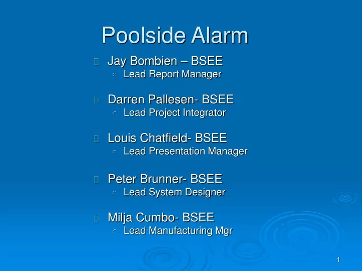 poolside alarm