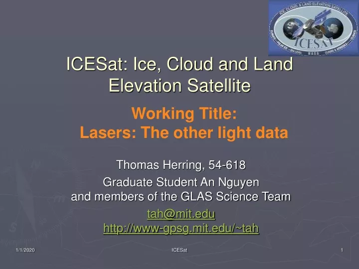 icesat ice cloud and land elevation satellite