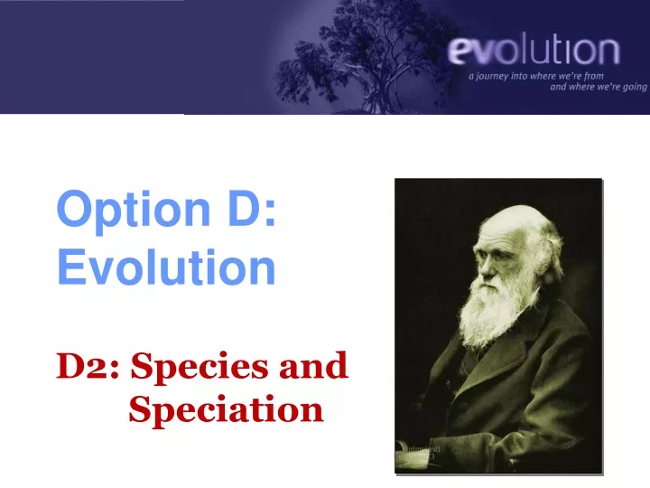 option d evolution d2 species and speciation
