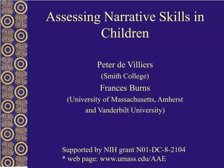 assessing narrative skills in children