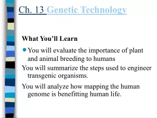 Ch. 13 Genetic Technology