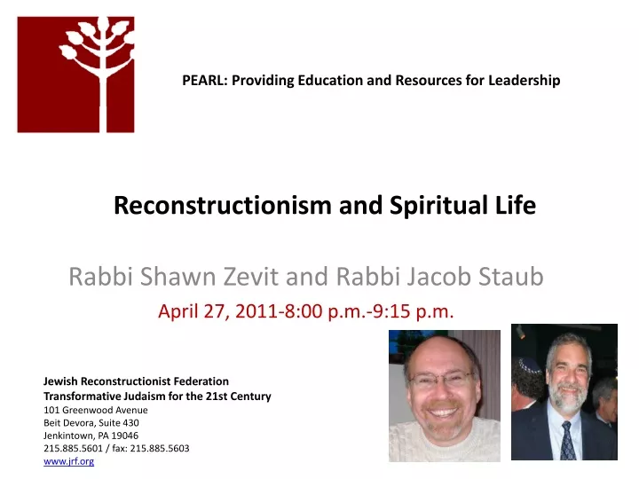 reconstructionism and spiritual life