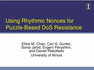 Using Rhythmic Nonces for  Puzzle-Based DoS Resistance