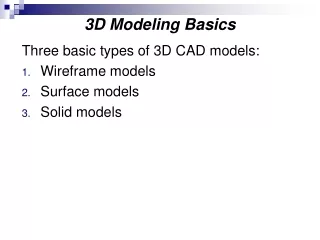 3D Modeling Basics