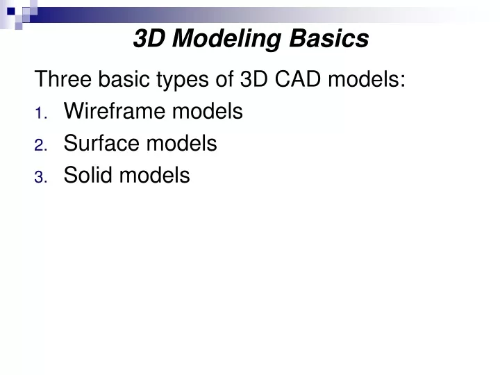 3d modeling basics