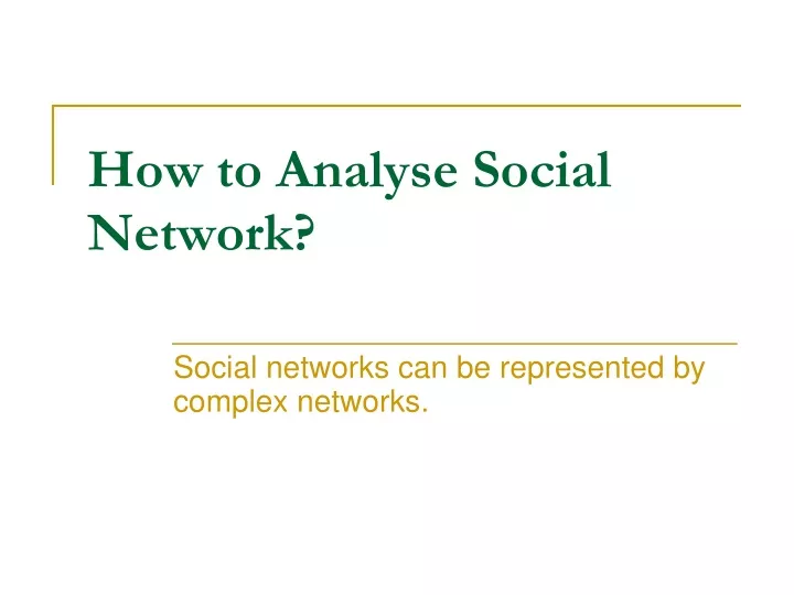 how to analyse social network