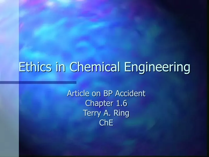 ethics in chemical engineering