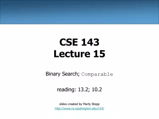 CSE 143 Lecture 15