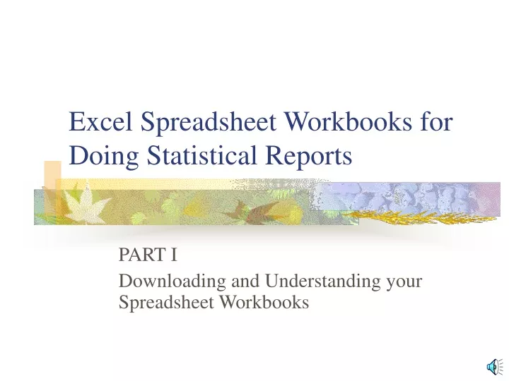 excel spreadsheet workbooks for doing statistical reports