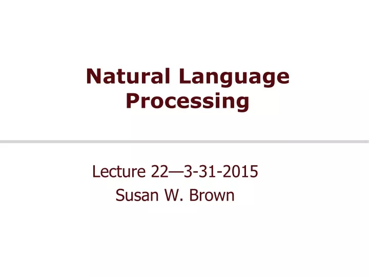 natural language processing