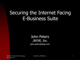 Securing the Internet Facing  E-Business Suite