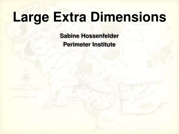 large extra dimensions