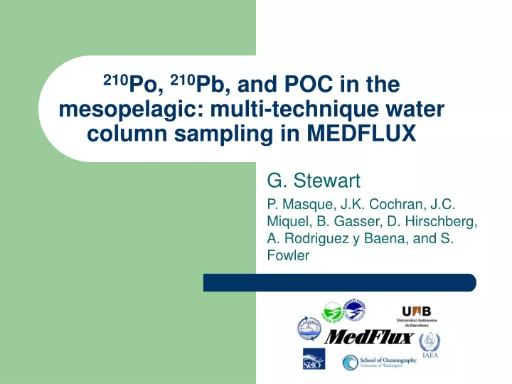 210 po 210 pb and poc in the mesopelagic multi technique water column sampling in medflux