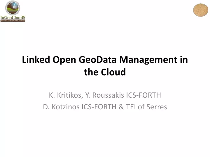 linked open geodata management in the cloud