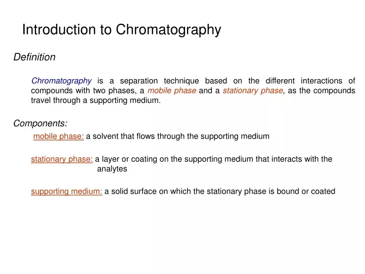 introduction to chromatography