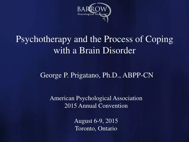 psychotherapy and the process of coping with