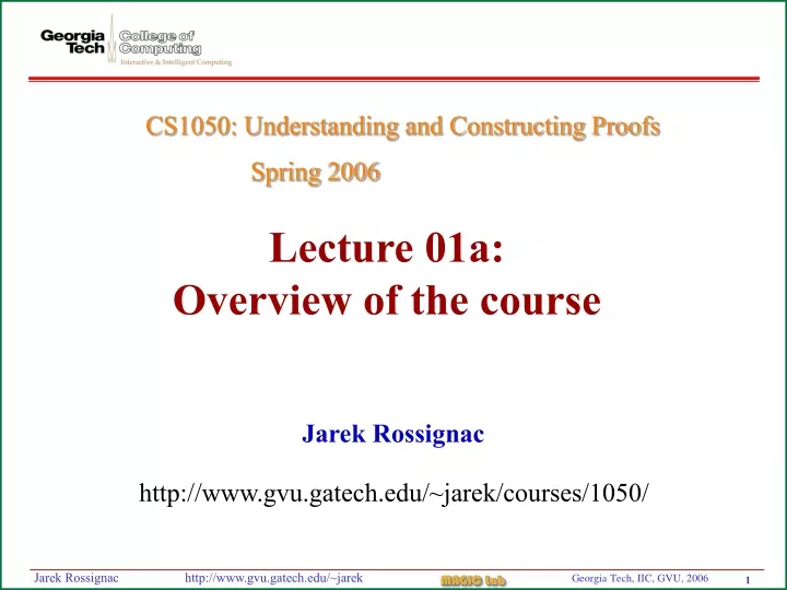 lecture 01a overview of the course