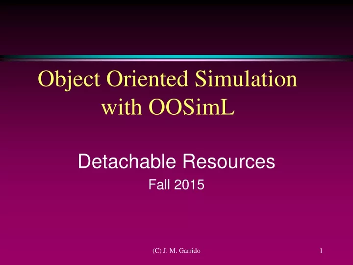 object oriented simulation with oosiml