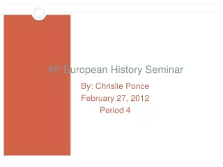 AP European History Seminar