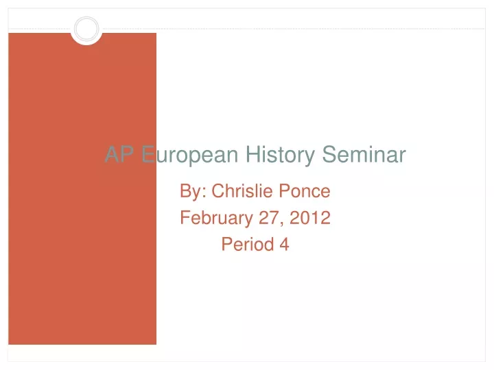 ap european history seminar