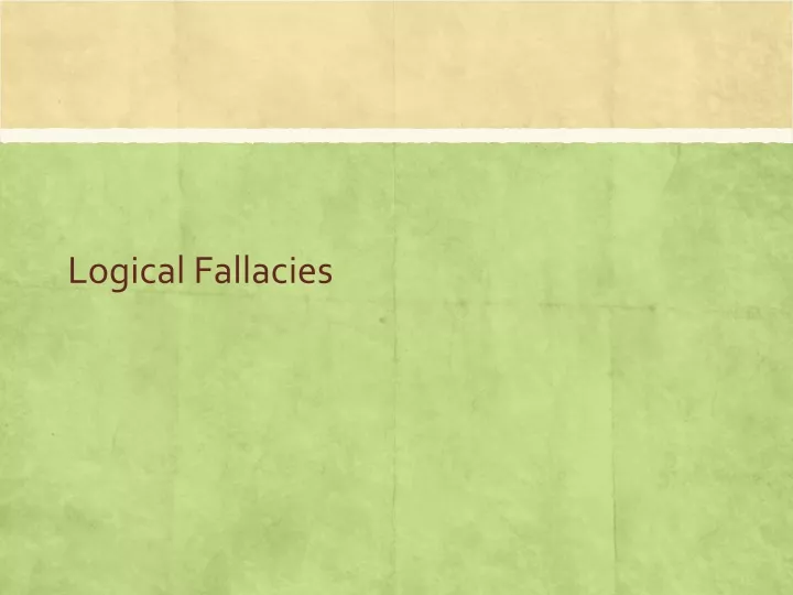 logical fallacies