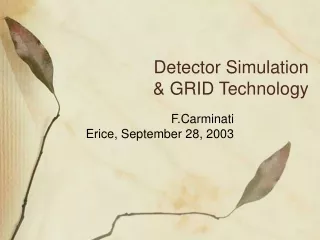 Detector Simulation &amp; GRID Technology