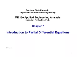 Chapter 7 Introduction to Partial Differential Equations