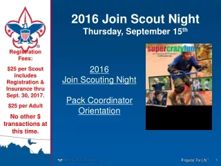 2016 Join Scout Night Thursday, September 15 th