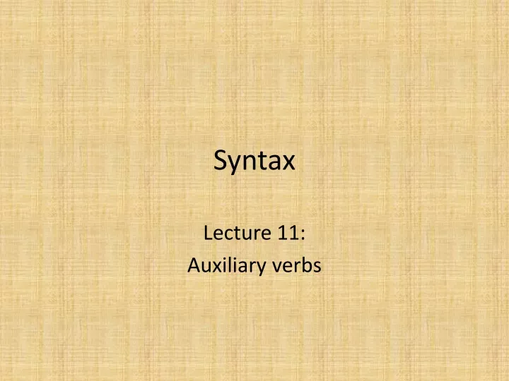 syntax