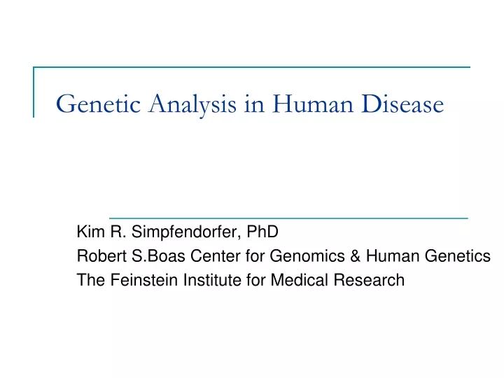 genetic analysis in human disease