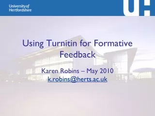 Using Turnitin for Formative Feedback
