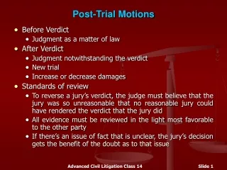 Post-Trial Motions