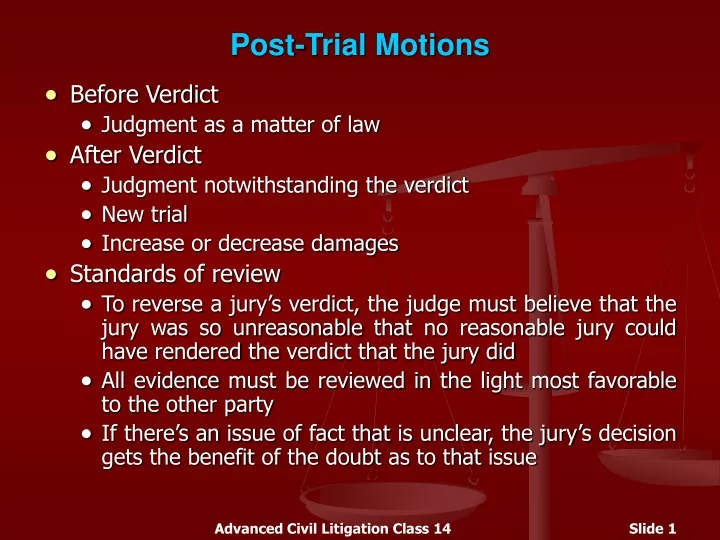 post trial motions
