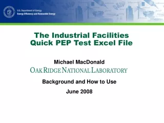 The Industrial Facilities  Quick PEP Test Excel File