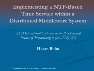 Implementing a NTP-Based Time Service within a Distributed Middleware System