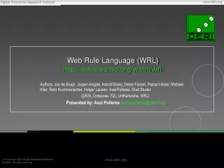 Web Rule Language (WRL) wsmo/wsml/wrl/