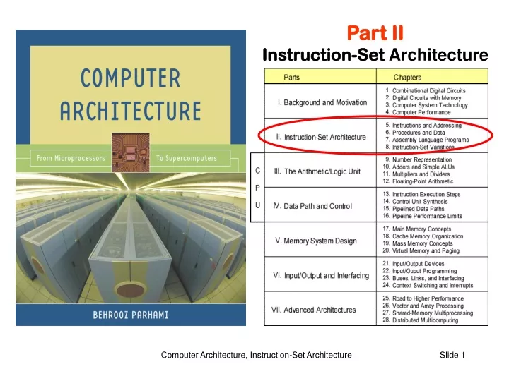 part ii instruction set architecture