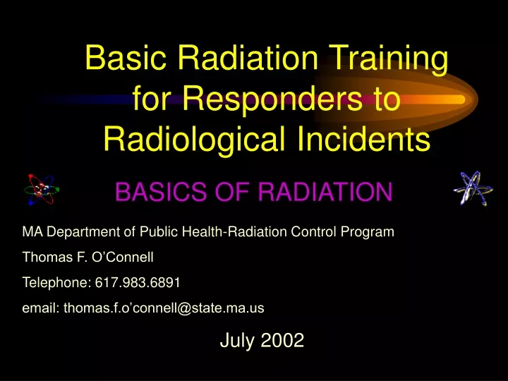 basic radiation training for responders