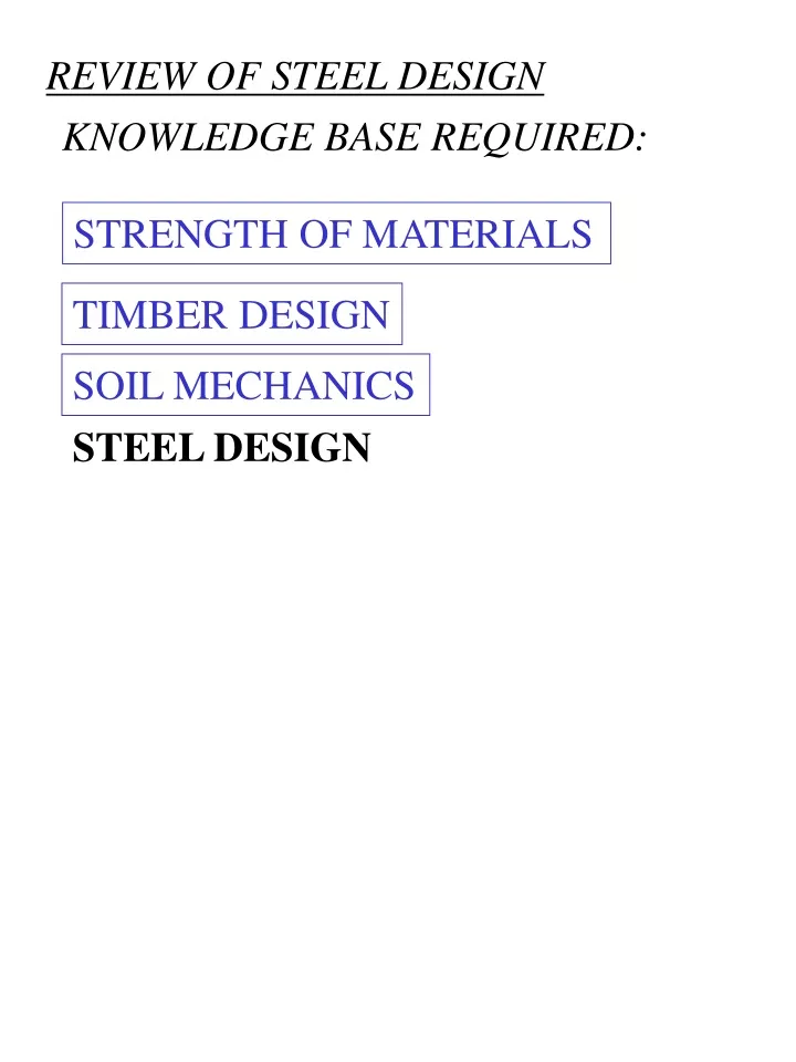 review of steel design