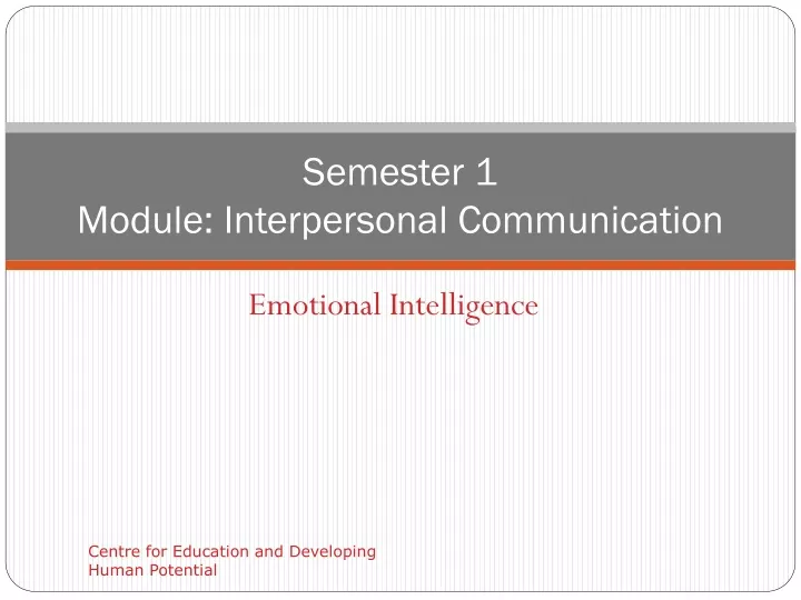 semester 1 module interpersonal communication