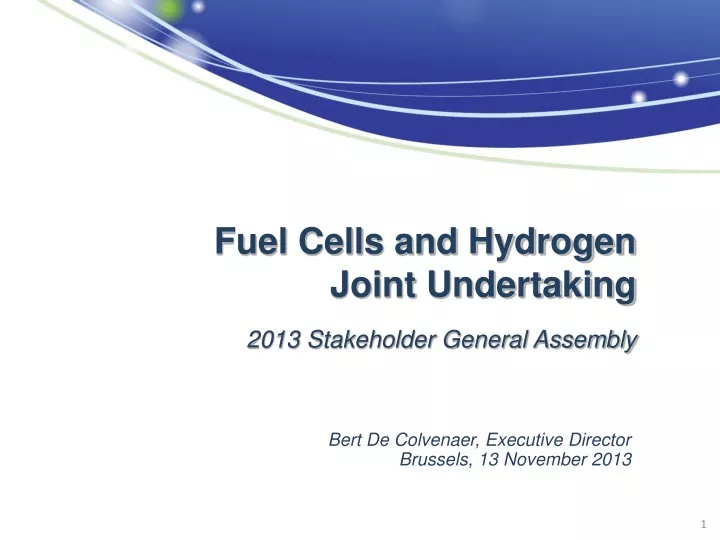 fuel cells and hydrogen joint undertaking 2013