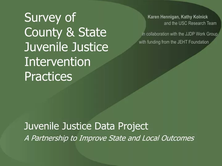 survey of county state juvenile justice