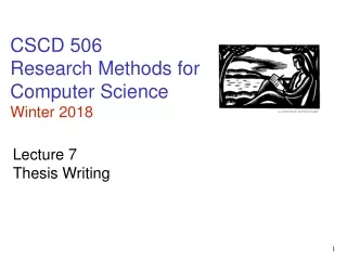 CSCD 506 Research Methods for Computer Science Winter 2018