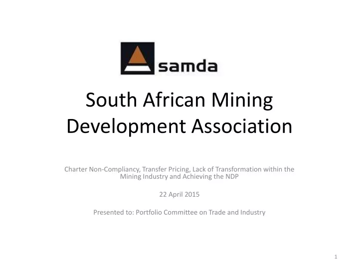 south african mining development association