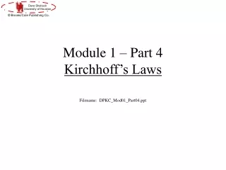 Module 1 – Part 4 Kirchhoff’s Laws