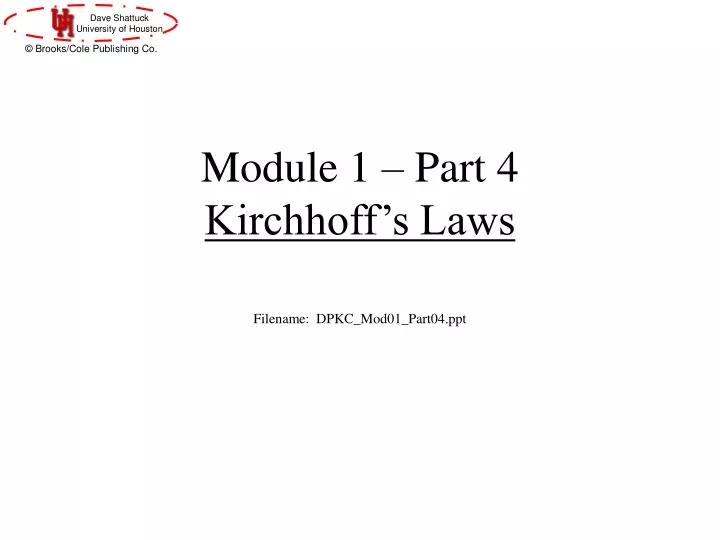 module 1 part 4 kirchhoff s laws